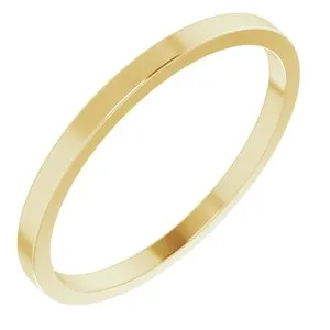 18K Yellow 1.5 mm Flat Band Size 6.5