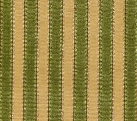 Quadrille Woven Fabric: Wallis Stripe - Vert / Creme